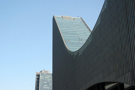 Ankara, Turkey - April 18, 2022: Cankaya Sogutozu district of Ankara. YDA center, modern office and commercial building, is the new symbol of the city.