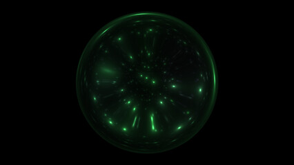 Energetic glowing orb, abstract background. Light sphere. Atoms and electrons. Sparking particle. streaks Colorful ellipse. Glint sphere. Energy ball. Physics concept.