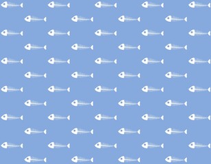 魚の骨のイラスト素材　背景素材