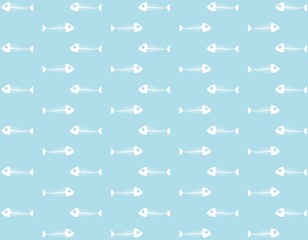 魚の骨のイラスト素材　背景素材