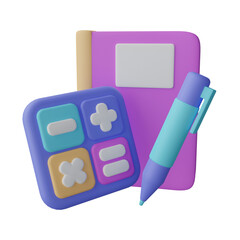 3D illustration of a notepad notebook 3D rendering illustration 