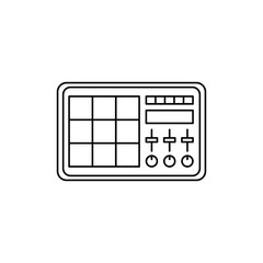 Music editing, sound mixer icon in line style icon, isolated on white background