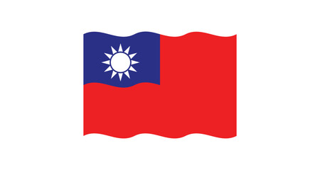 Flag of Taiwan. Republic of China. Taiwanese national symbol.