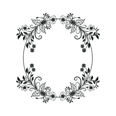 Floral frame vector illustration, ornamental floral frame vector