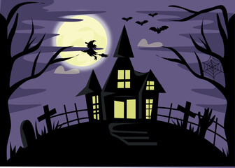 Scary Halloween Background Illustration, Spooky Happy Halloween Background