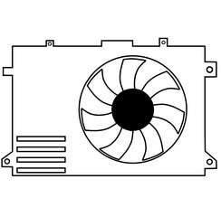 Car radiator and fan housing sign vector
