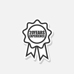 Twenty years experience icon sticker isolated on white