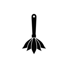 feather duster icon in black flat glyph, filled style isolated on white background