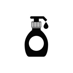 liquid soap icon in black flat glyph, filled style isolated on white background