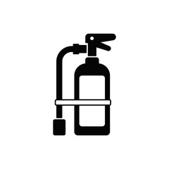 extinguisher icon in black flat glyph, filled style isolated on white background