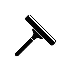 glass wiper icon in black flat glyph, filled style isolated on white background