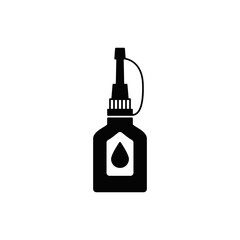 sewing machine oil icon in black flat glyph, filled style isolated on white background