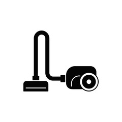 home vaccum icon in black flat glyph, filled style isolated on white background