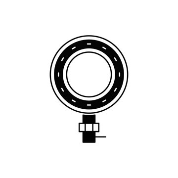 recommend clip art: Ring light icon in black flat glyph, filled style isolated on white background