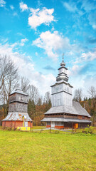 Very old wooden church in Carpathian mountaines.