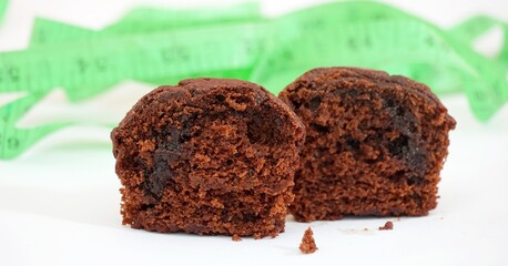 mini chocolate brownie cupcake.sweet food concept