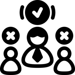 Recruitment Glyph icon vector design and illustration template