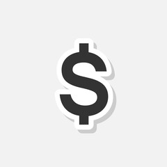 American dollar sticker icon isolated on white