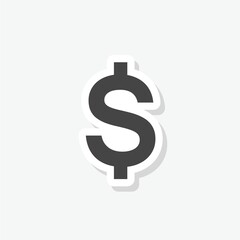 American dollar sticker icon isolated on white