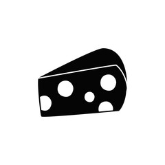 Swiss cheese icon in black flat glyph, filled style isolated on white background