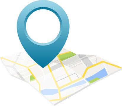 blue location pin on map clip art preview