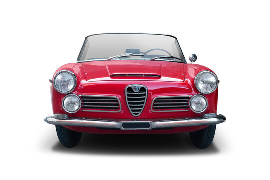 Alfa Romeo 2000 Spider Touring classic car, front view isolated on white  background, 10 July 2019, Thessaloniki, Greece Photos | Adobe Stock