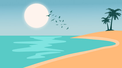 Fototapeta na wymiar Summer Beach Wallpaper