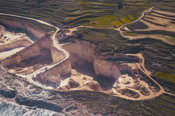 Aerial view of a Quarry in Malta