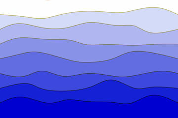 Layered blue ocean waves