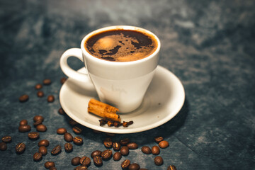 cup of coffee with cinnamon