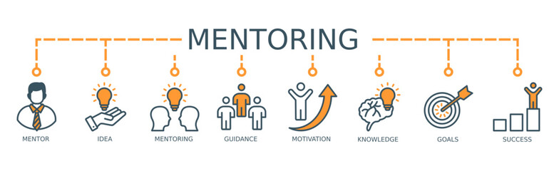 Mentoring Banner Web Icon Vector 