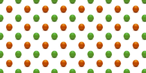 Fruit seamless pattern of fresh orange and green oranges on white background. Pop art design, creative summer concept.