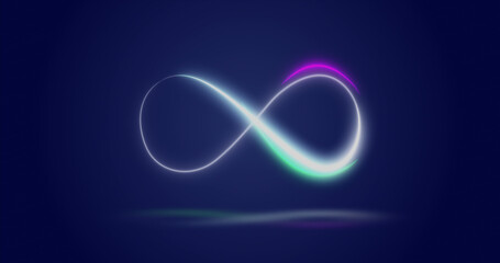 Image of infinity symbol over navy background