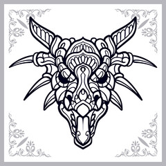 Dragon head isolated on white background