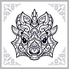 Obraz premium Dragon head isolated on white background