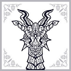 Dragon head isolated on white background