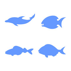 sea ​​fish symbol set design