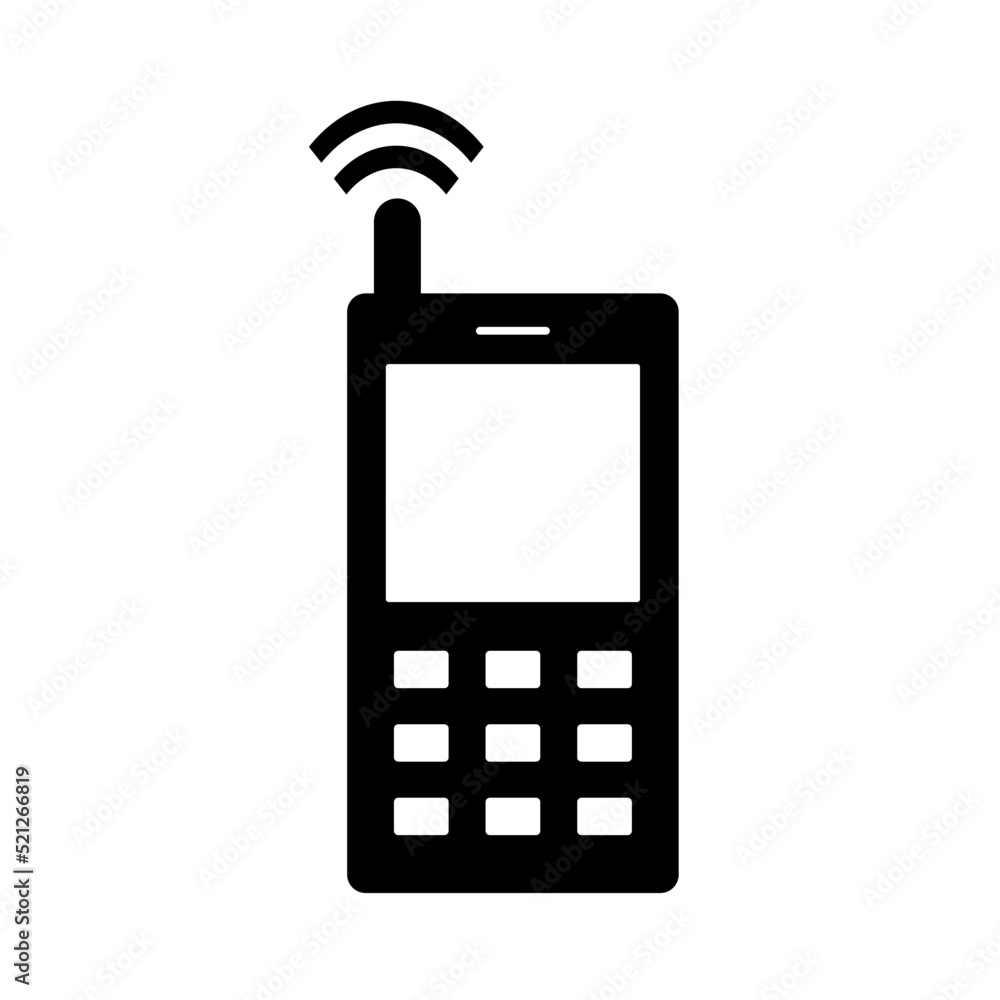 Poster cellular radio and radio waves. in communication. vector.