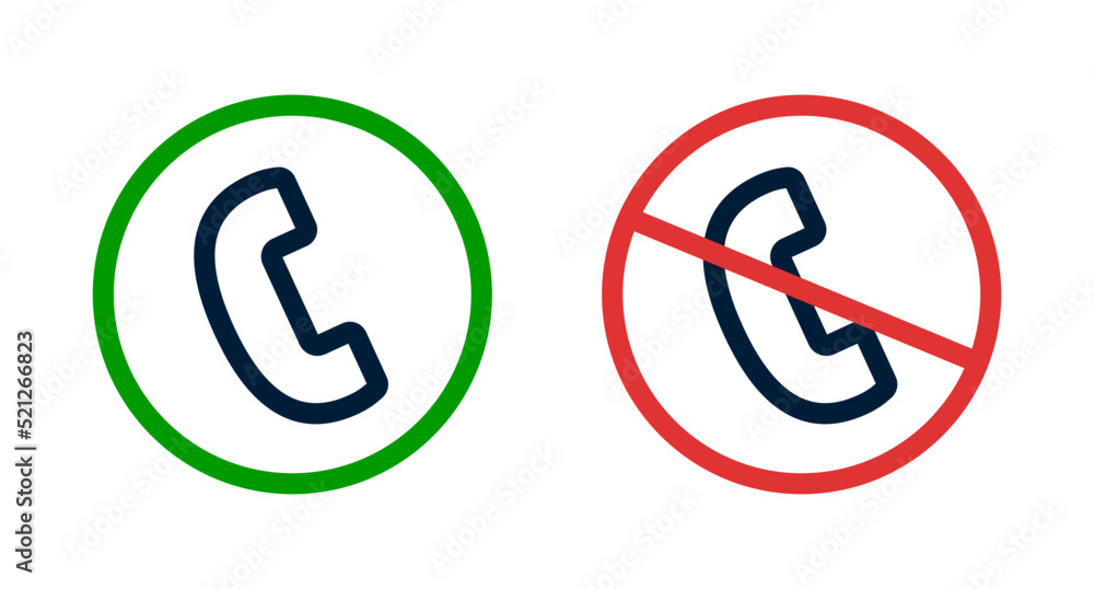 Poster calling prohibited and calling permitted. vector.