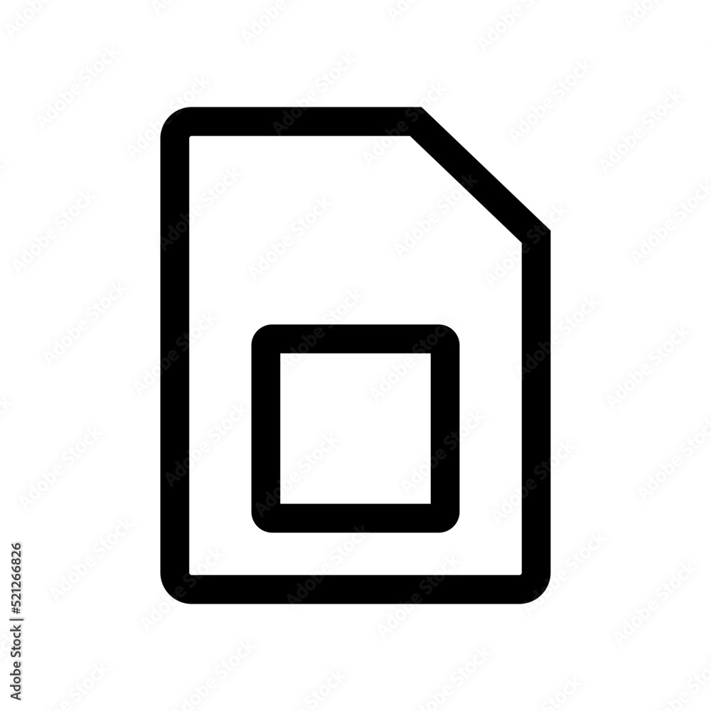 Poster simple sim card icon. microchip for cellular communication. vector.