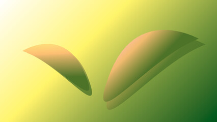 Illustration of two green leaf in the green colored background
