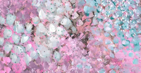 Fototapeten Lila Art Watercolor and Acrylic smear brushstroke blot with pastel pencil elements. Abstract texture color stain painting background.  © Liliia