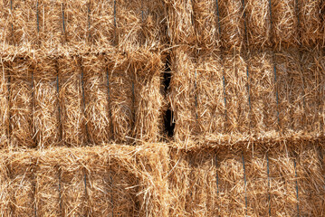 Detail of stacked straw bales
