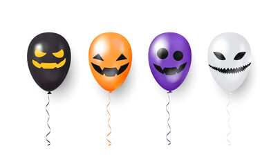 3D Element Halloween balloons. Happy halloween decotation.