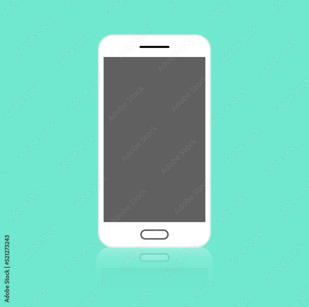 Poster modern smartphone flat icon illustration reflection web element technology device blank display