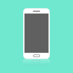 Modern Smartphone Flat Icon Illustration Reflection Web Element Technology Device Blank Display