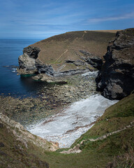 Cliff and beach on Cornwall coast