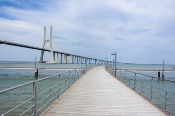 Fototapeta na wymiar Vasco da Gama bridge in Lisbon, Portugal