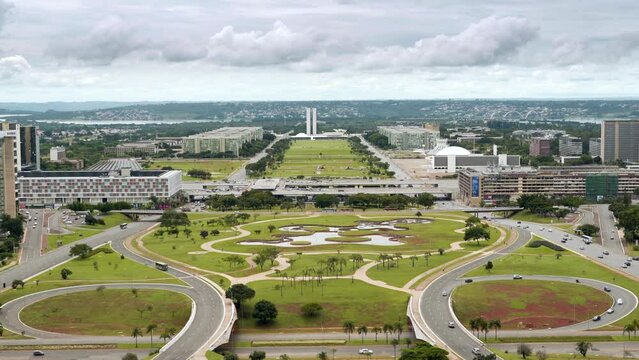 Establishing shot of Brasilia, the federal capital of Brazil and seat of government of the Federal District.	
