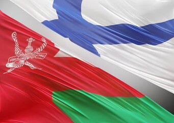 Abstract Oman with Finland Flag 3D Render (3D Artwork)